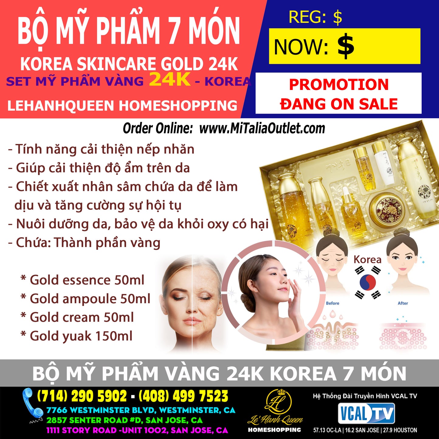 Bộ Mỹ Phẩm Vàng 24K - 7 món (KOREA)