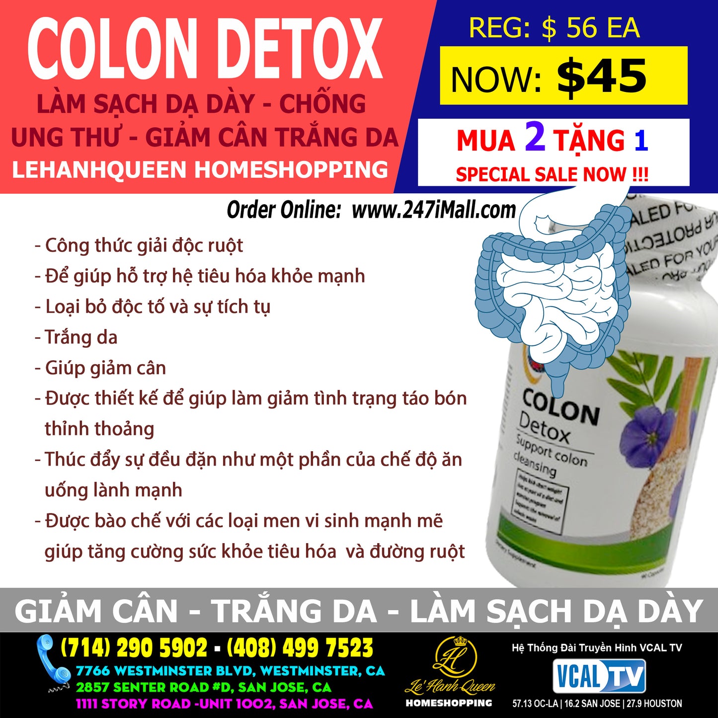 Colon DETOX Làm Sạch Dạ Dày Chống Ung Thư Giảm Cân Trắng Da