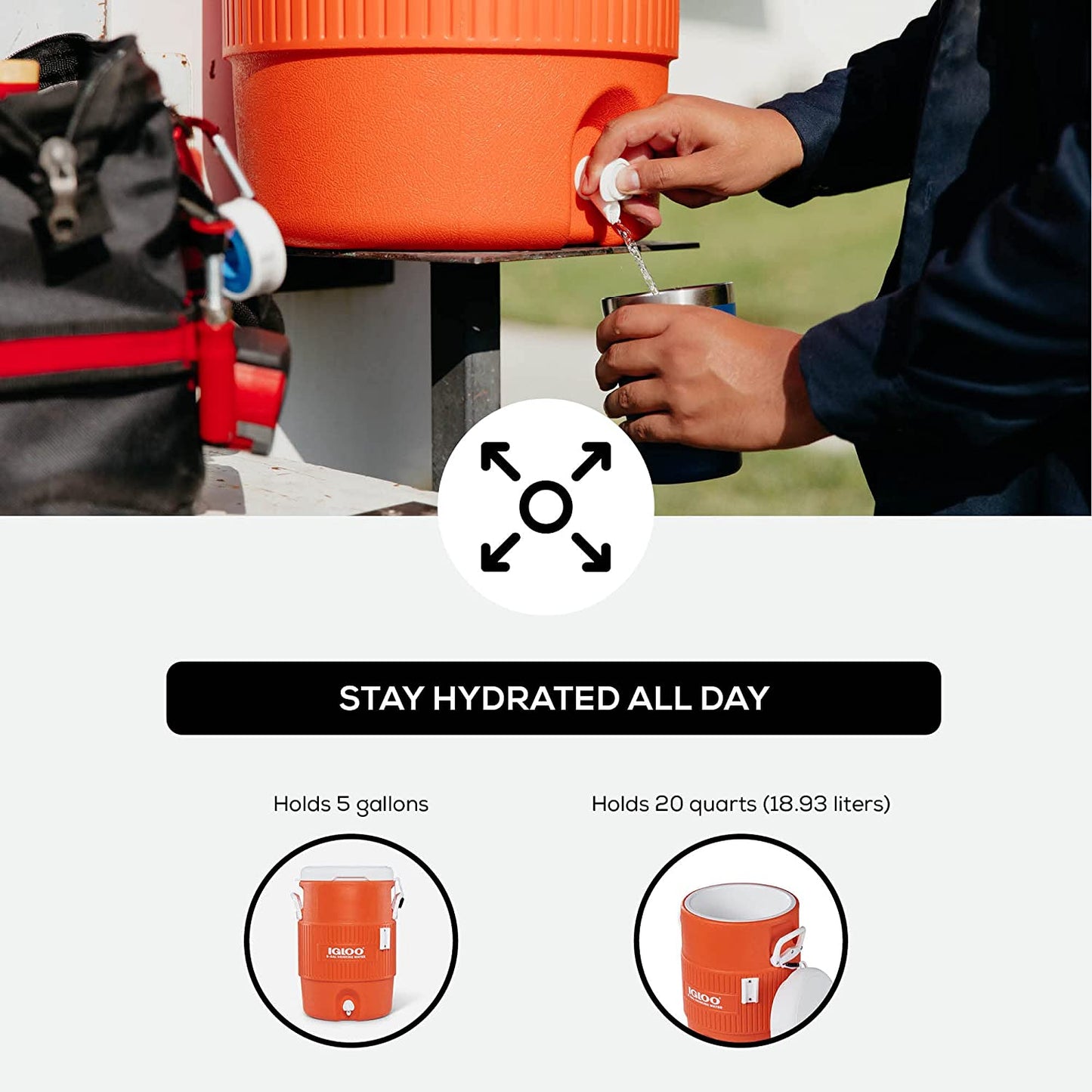 5 Gallon Orange Water Cooler