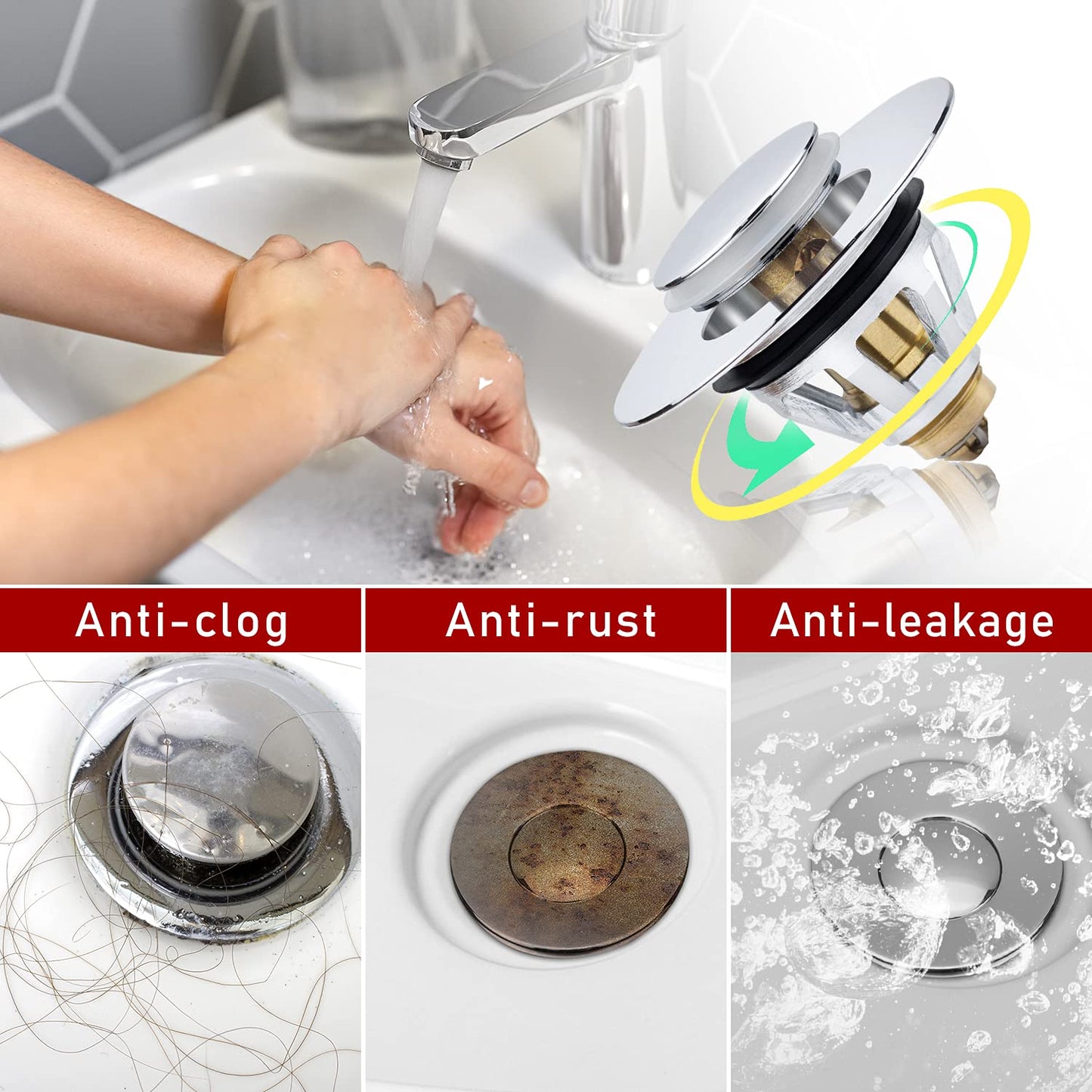 Stainless Steel Anti Clogging Drain Stopper