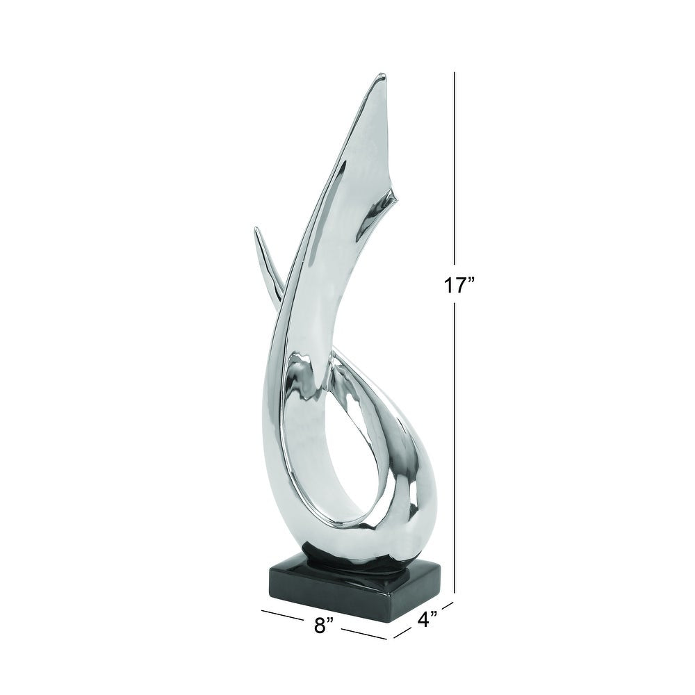Silver Abstract Sculpture - Modern Decor