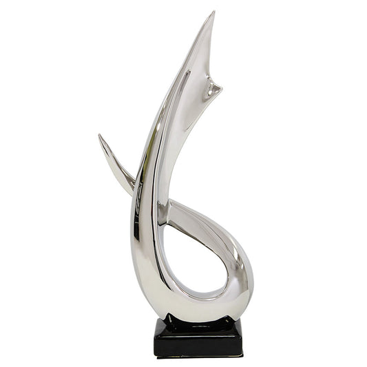 Silver Abstract Sculpture - Modern Decor