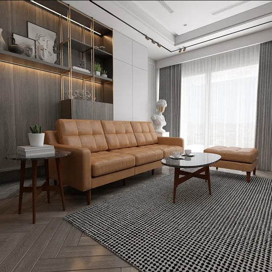 GHẾ SOFA LEATHER & LOVESEAT BROWN - SOFI 301
