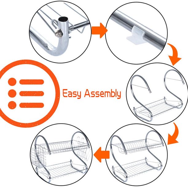 2-Tier Dish Drying Rack with Drainboard