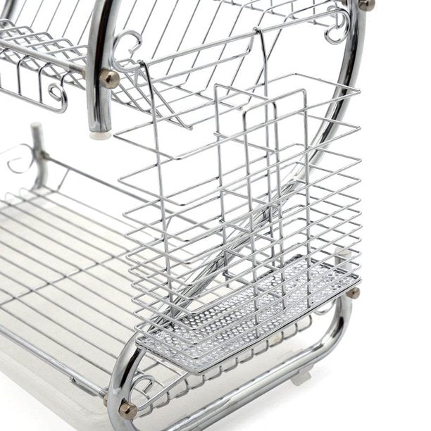 2-Tier Dish Drying Rack with Drainboard