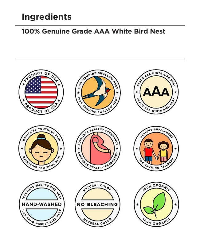 Premium White Bird’s Nest AAA – 227 Grams (8 Oz.)