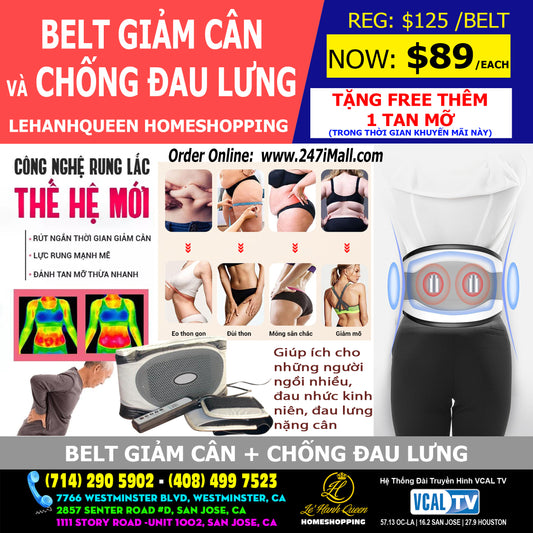 High Power Vibrating Massage Belt - Belt Giảm Cân & Chống Đau Lưng