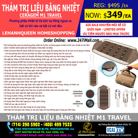 Ceragem M1 Travel - Thảm Trị Liêu Băng Nhiệt