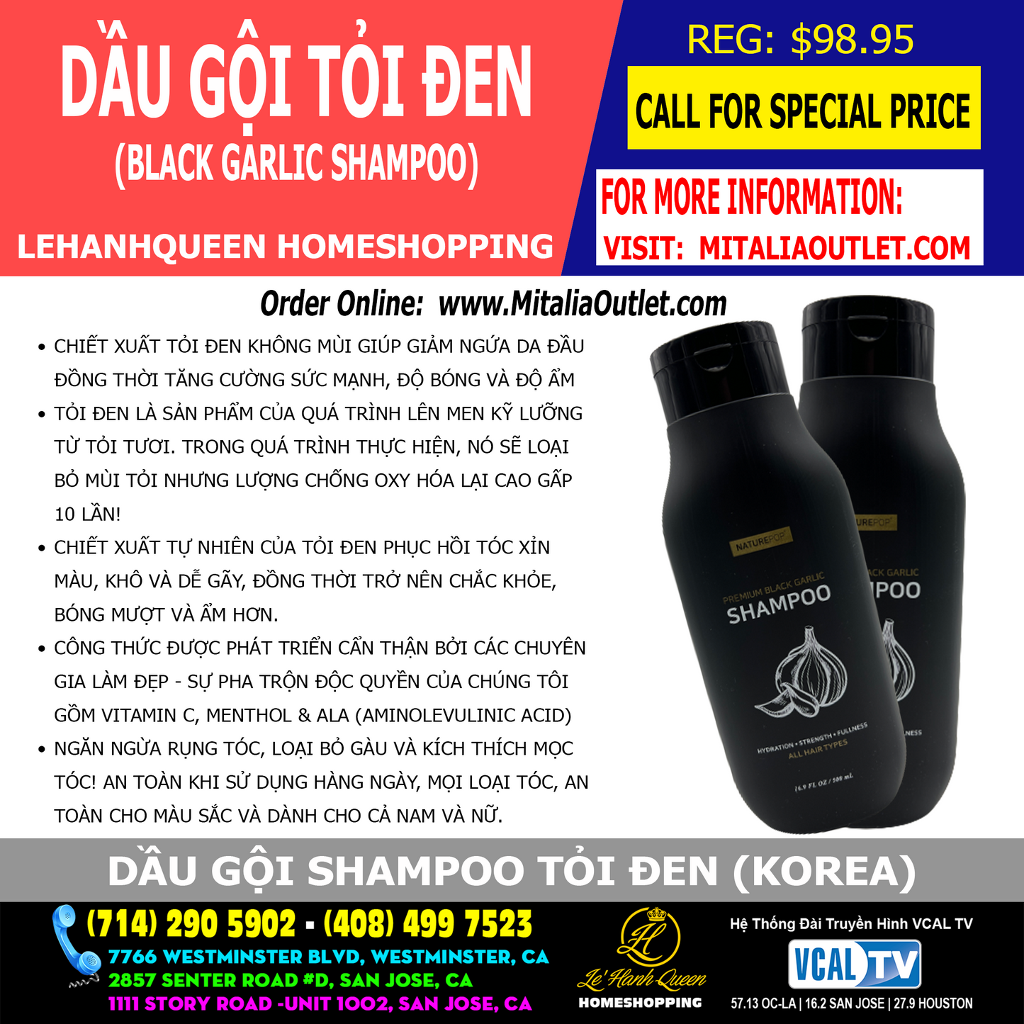 Black Garlic Shampoo - Dầu Gội Đầu Tỏi Đen