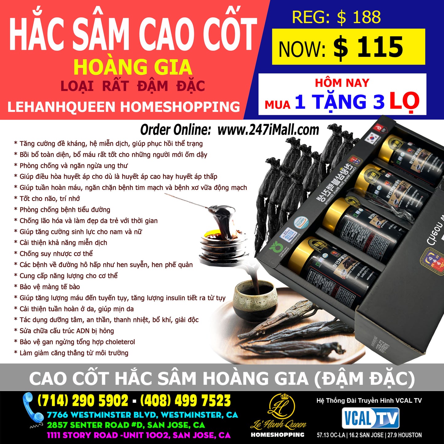 Hắc Sâm Cao Cốt Hoàng Gia (Loại Rất Đậm Đặc)