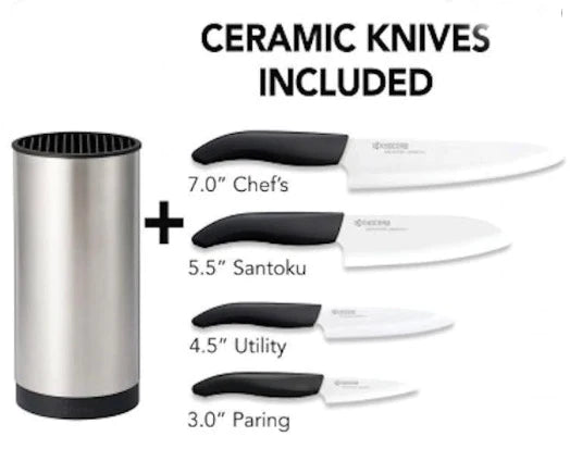 Bộ Đựng Dao Cao Cấp ( kèm theo Dao ) - Kyocera Ceramic Knife Block Set