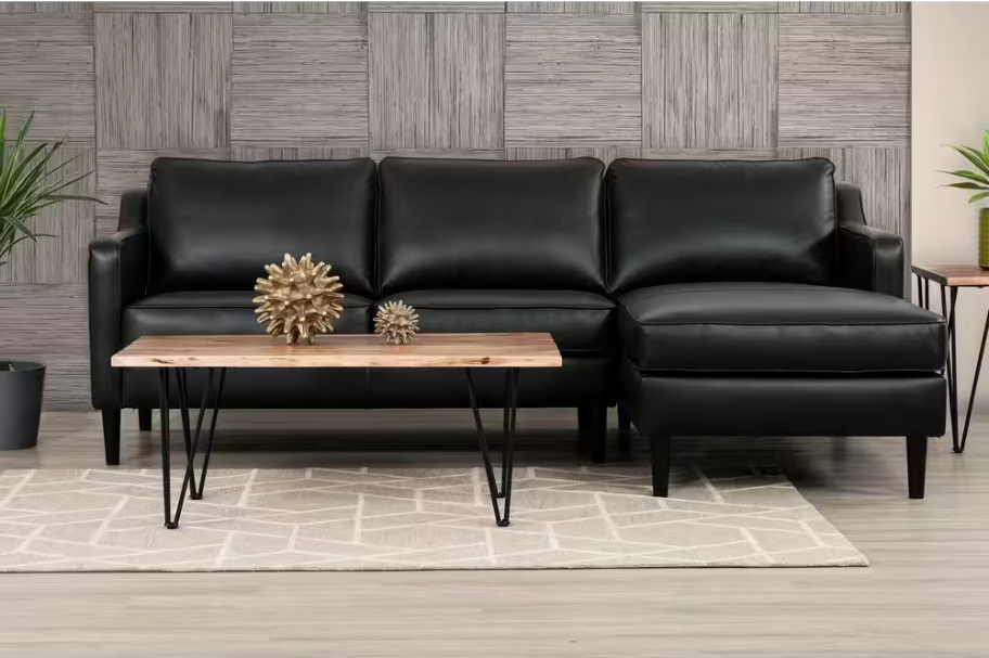 SOFA LEATHER SECTIONAL CHARCOAL CAO CẤP MADE IN ITALIA