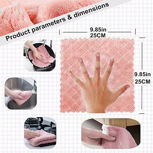 4 Pieces Double-Sided Microfiber Towel